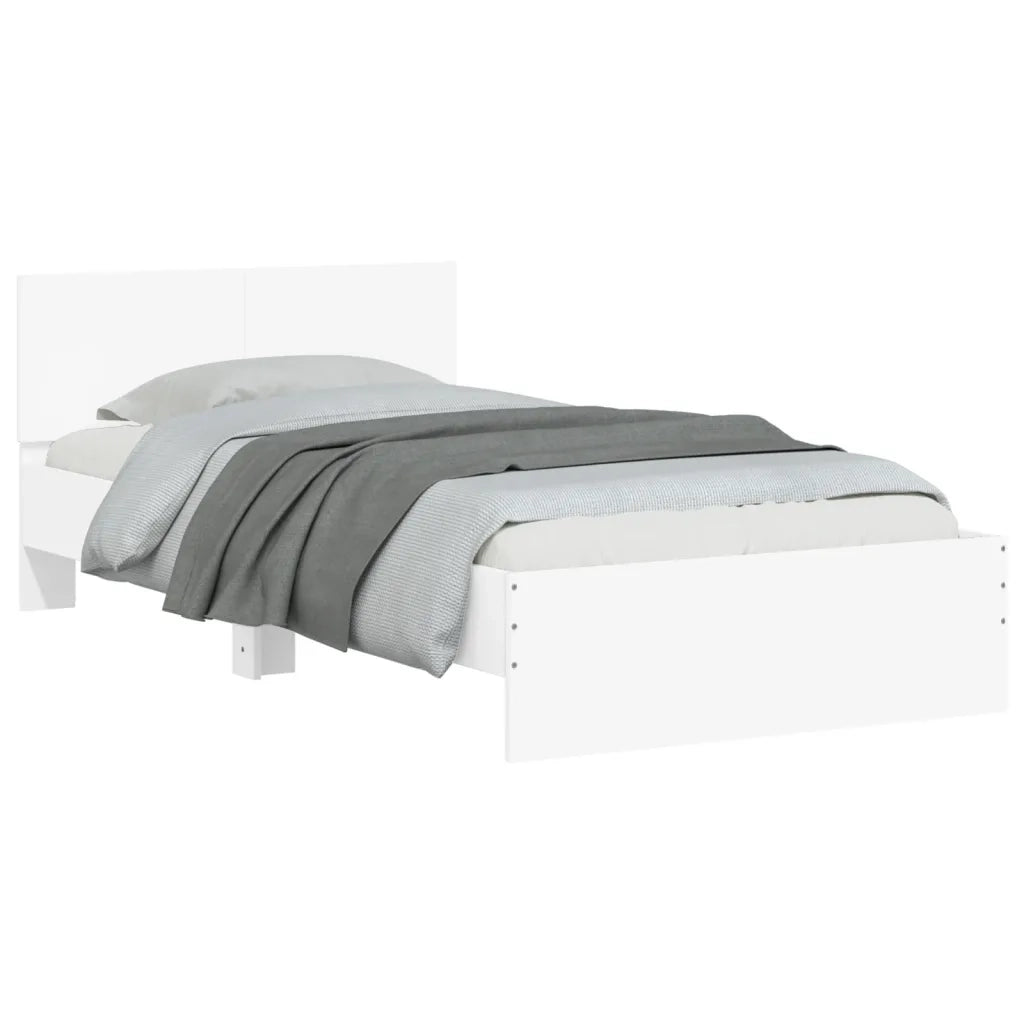 Giroletto con Testiera e LED Bianco 100x200 cm 838799