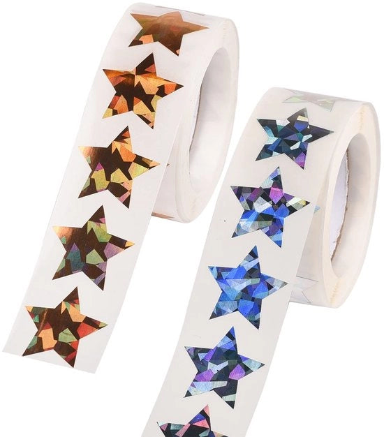 Etichette per oggetti personalizzati - 2 rotoli metallici - autoadesivi - etichette per bambini - dorati/argentati - 2,5 cm