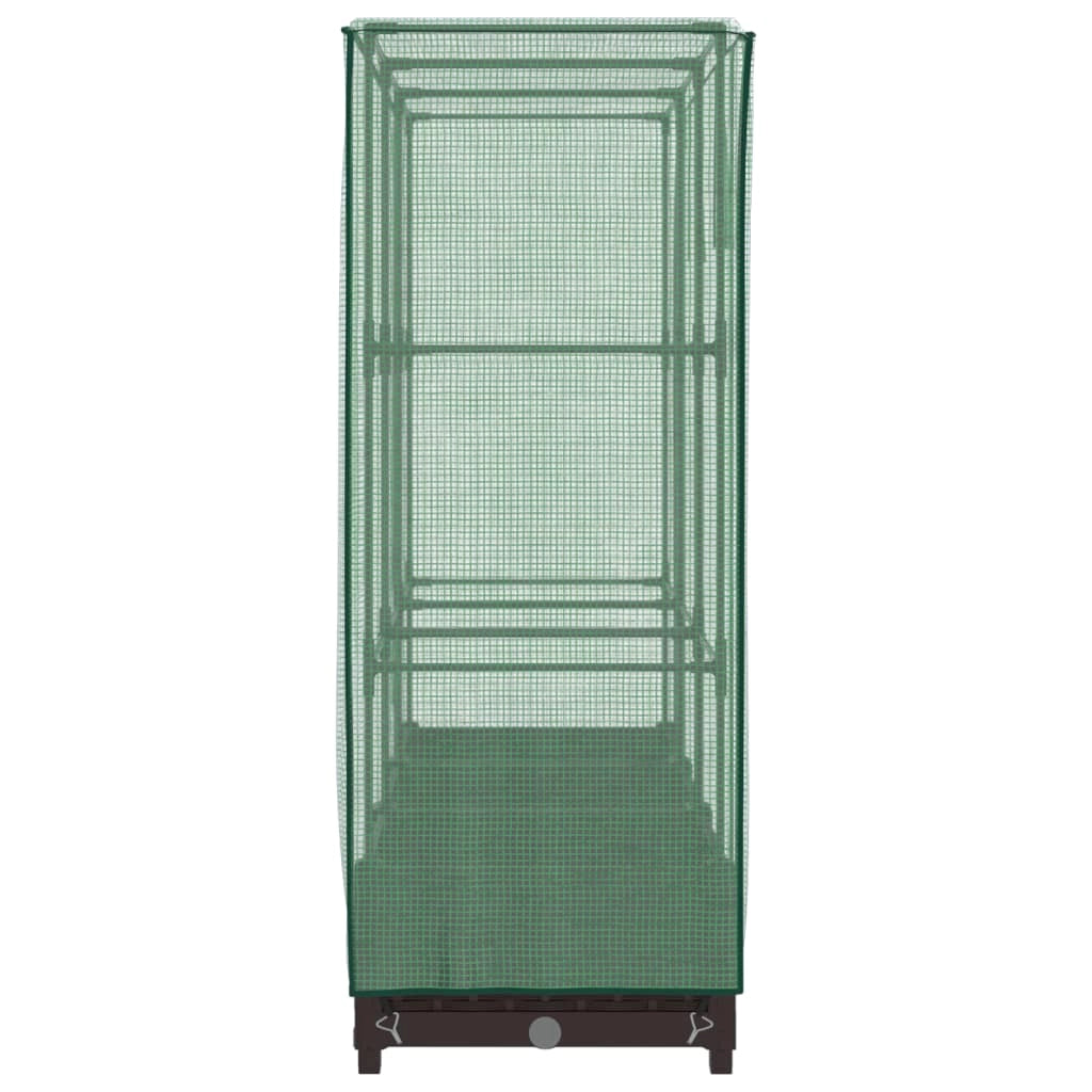 Aiuola rialzata/fioriera con copertura effetto rattan 120 x 40 x 123 cm Marrone 02_0038733