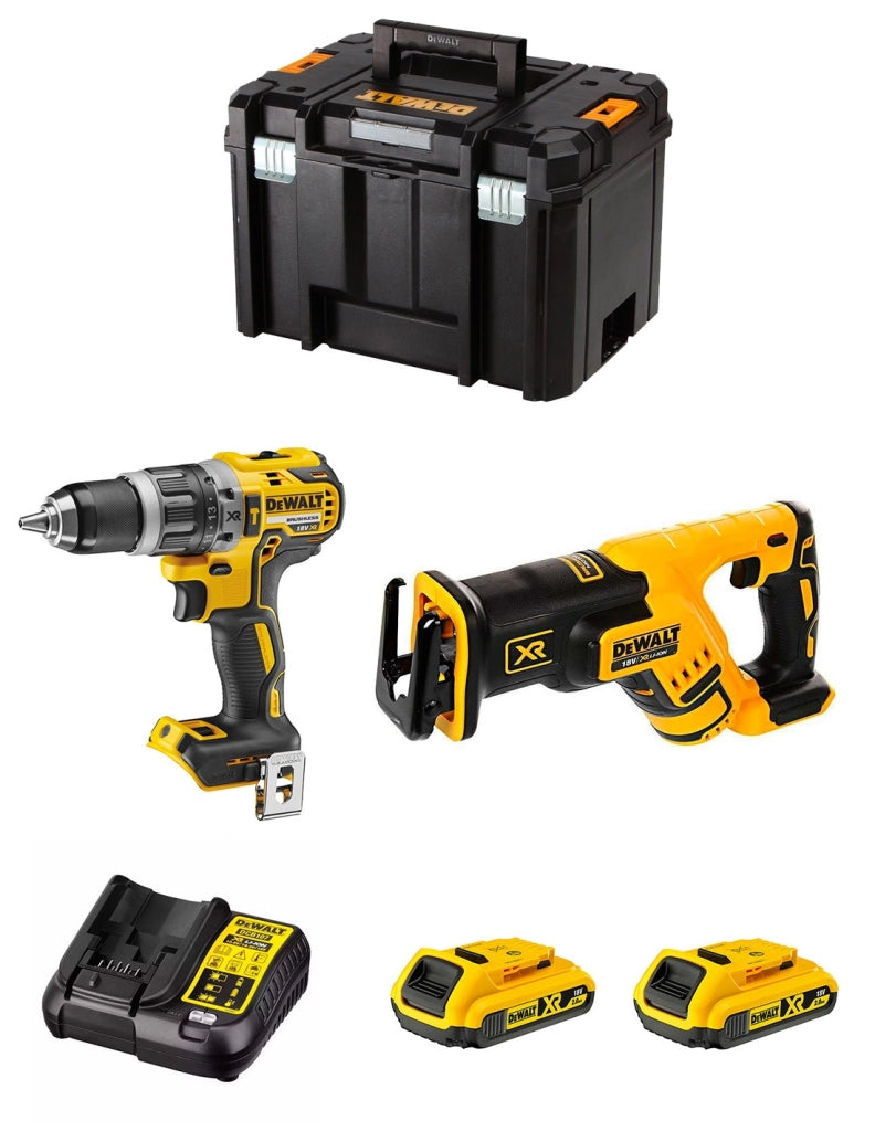 DeWALT Kit DWK205 (DCD796 + DCS367 + 2 x 2,0 Ah + DCB107 + TSTAK VI)