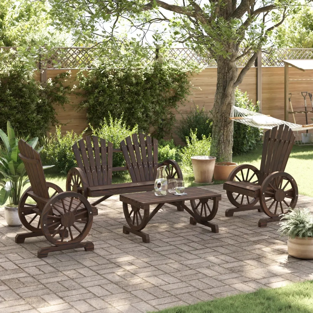 Set Salotto da Giardino 4 pz in Legno Massello di Abete 3207126