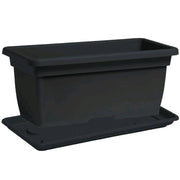 Vaso Rettangolare + Sottovaso in Plastica PPL Colore Antracite 100x45x40H cm 110 Litri (MEGA)