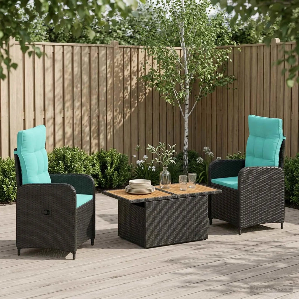 Set da pranzo per esterni 3 pz polyrattan 3422410