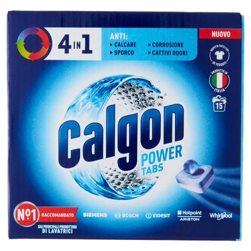 CALGON POWER TABS 4 IN 1 ANTICALCARE LAVATRICE 15 TABS 195 GR