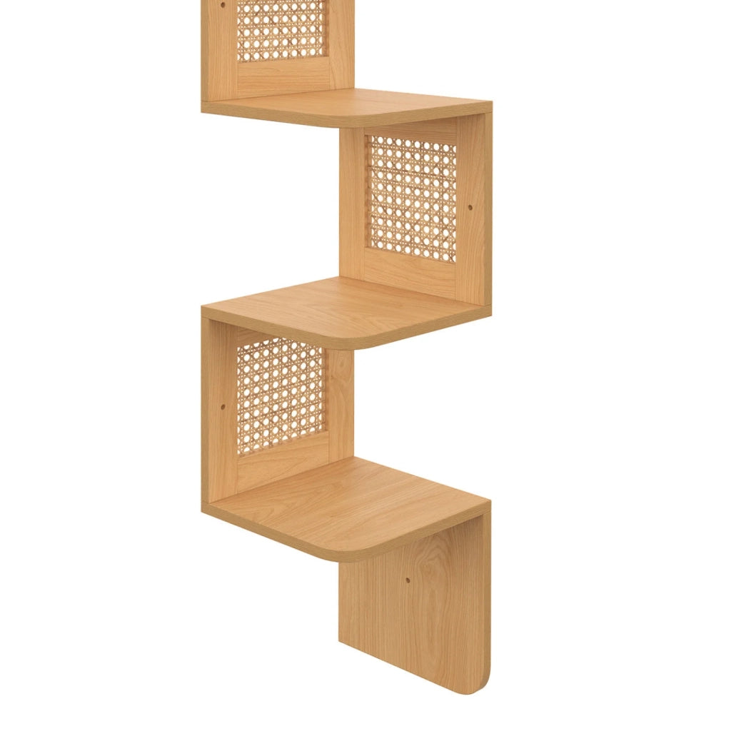IDMarket - EDHEN Scaffale angolare a parete a 5 livelli in finitura faggio