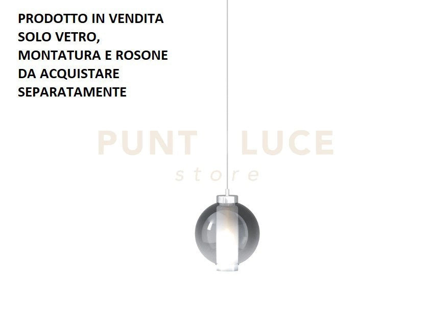 KIT DUE VETRI ESTERNO FUME SFUMATO + INTERNO SATINATO + 2 GOMMINI SILICONE
