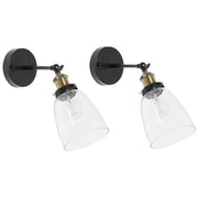 Lampade da Parete applique in vetro Nero con paralume in metallo regolabile industriale