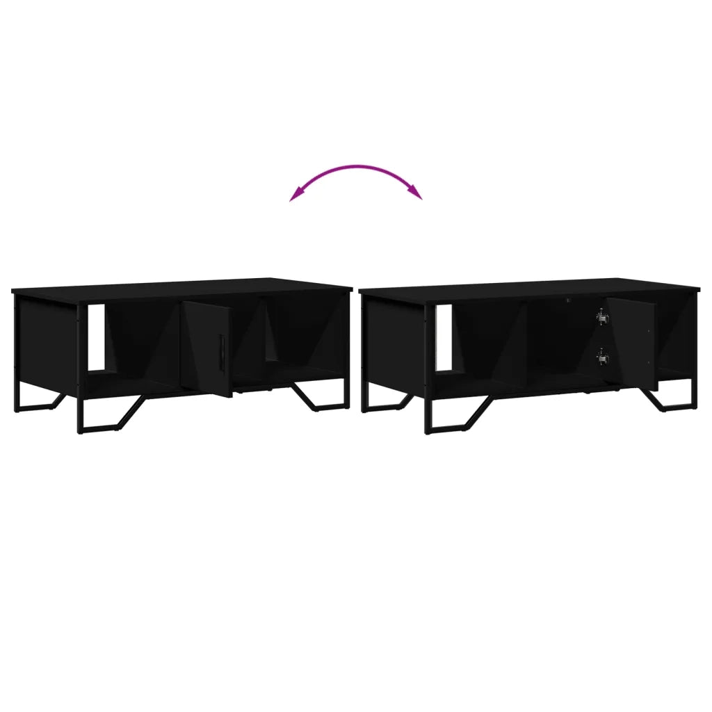 Tavolino da Salotto Nero 100x51x40 cm in Legno Multistrato