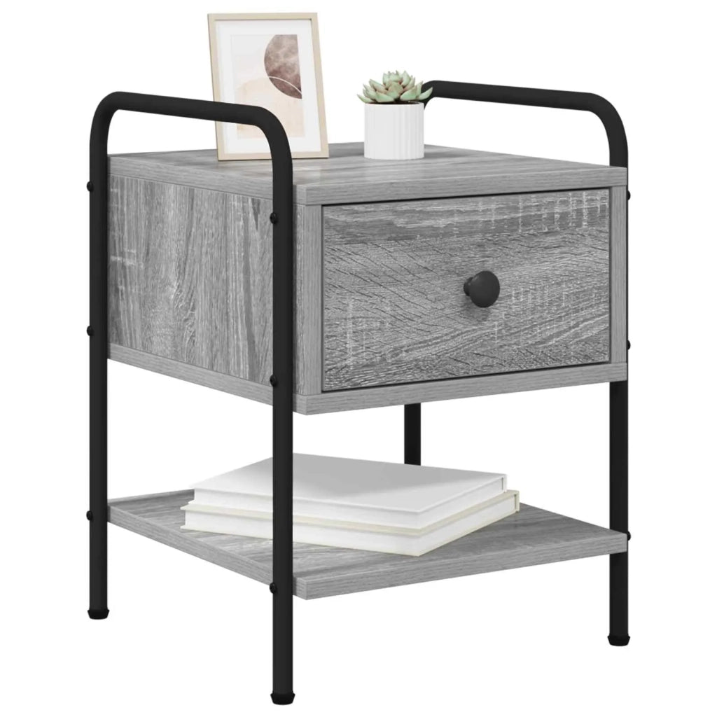 Armadio da Notte 2 pz Sonoma grigio 35 x 36,5 x 47 cm 8007666