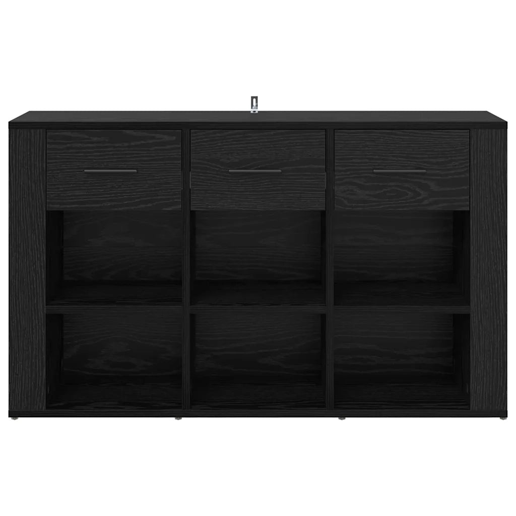 Credenza-Buffet-Armadio da cucina Rovere Nero 100 x 30 x 59,5 cm Legno multistrato