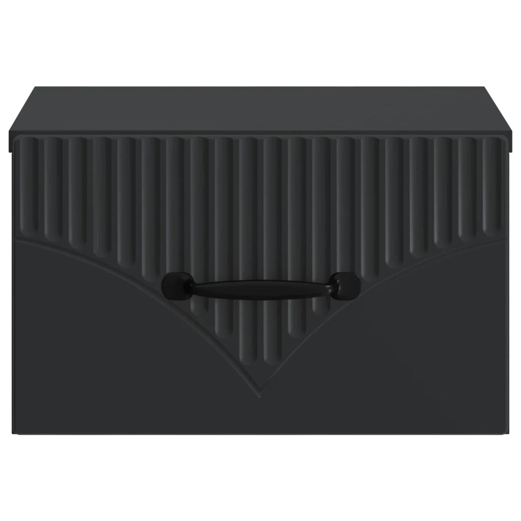 Set di 2 Comodini | Armadio da Notte | Mobiletto da notte a muro Nero 34,5 x 33 x 20 cm