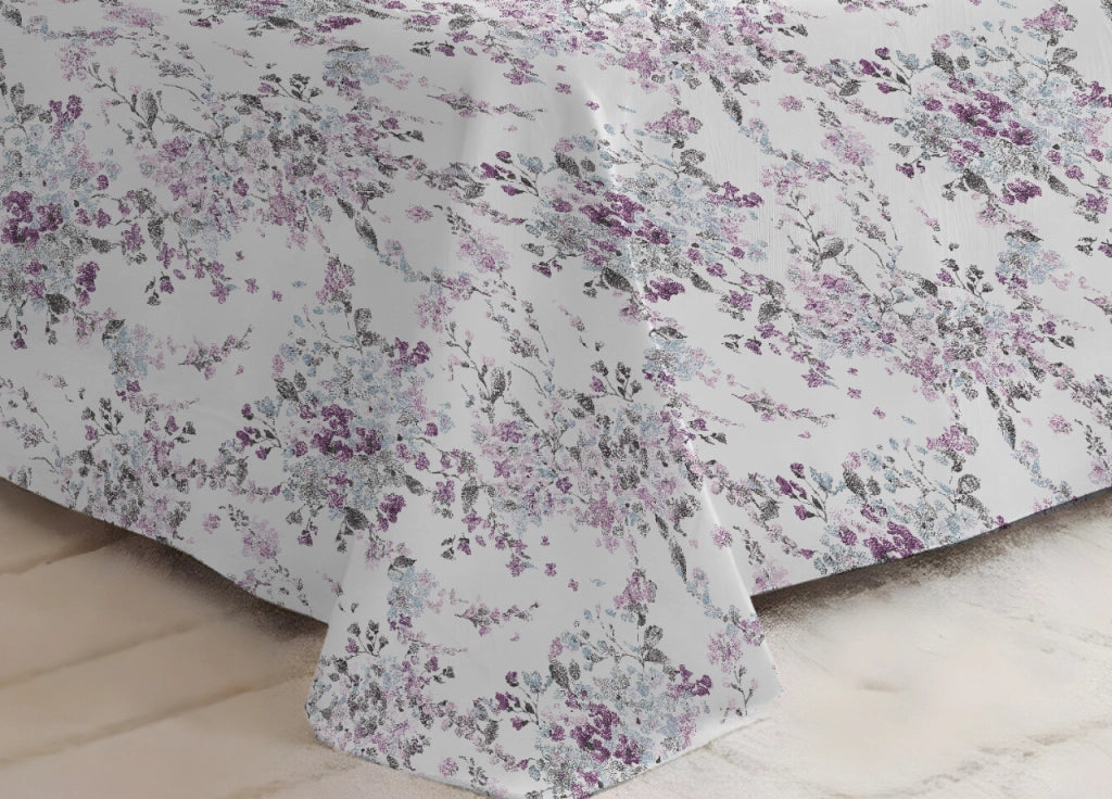 Copriletto Piquet Primavera Estate 100% Cotone Disegno Acquarello - Piazza E Mezza - Acquarello