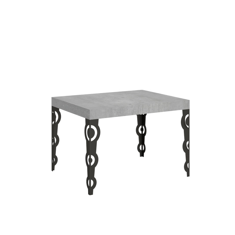 Tavolo allungabile 70x110/194 cm Karamay telaio Antracite - Cemento