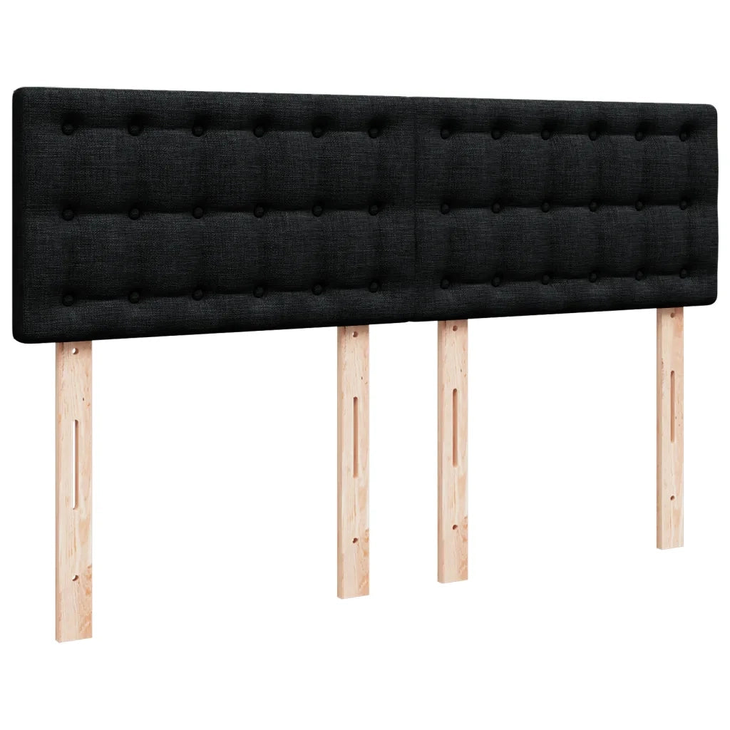 Giroletto a Molle con Materasso Nero 140x190 cm in Tessuto