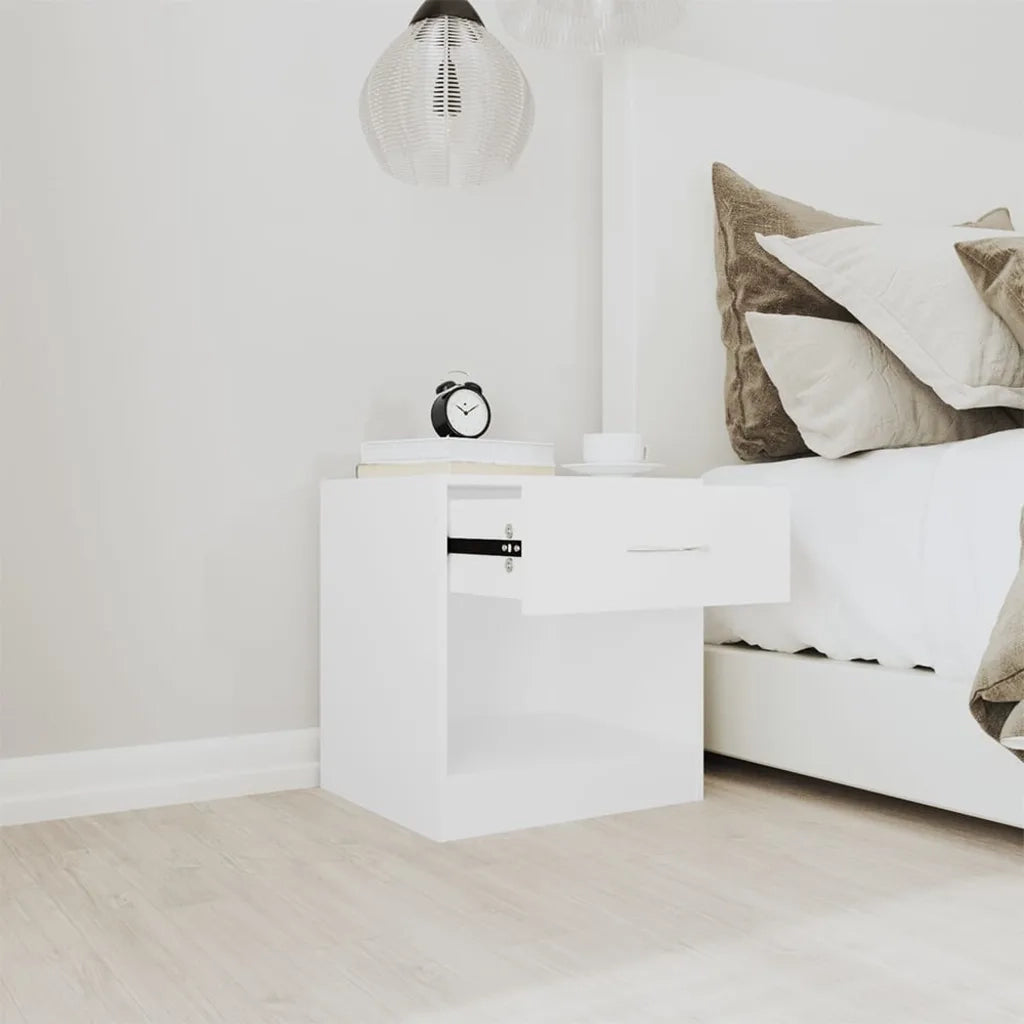 Comodini 2 pz con Cassetto Bianchi 242547