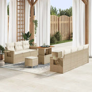 Set Divano da Giardino con cuscino 10 pcs beige e panna