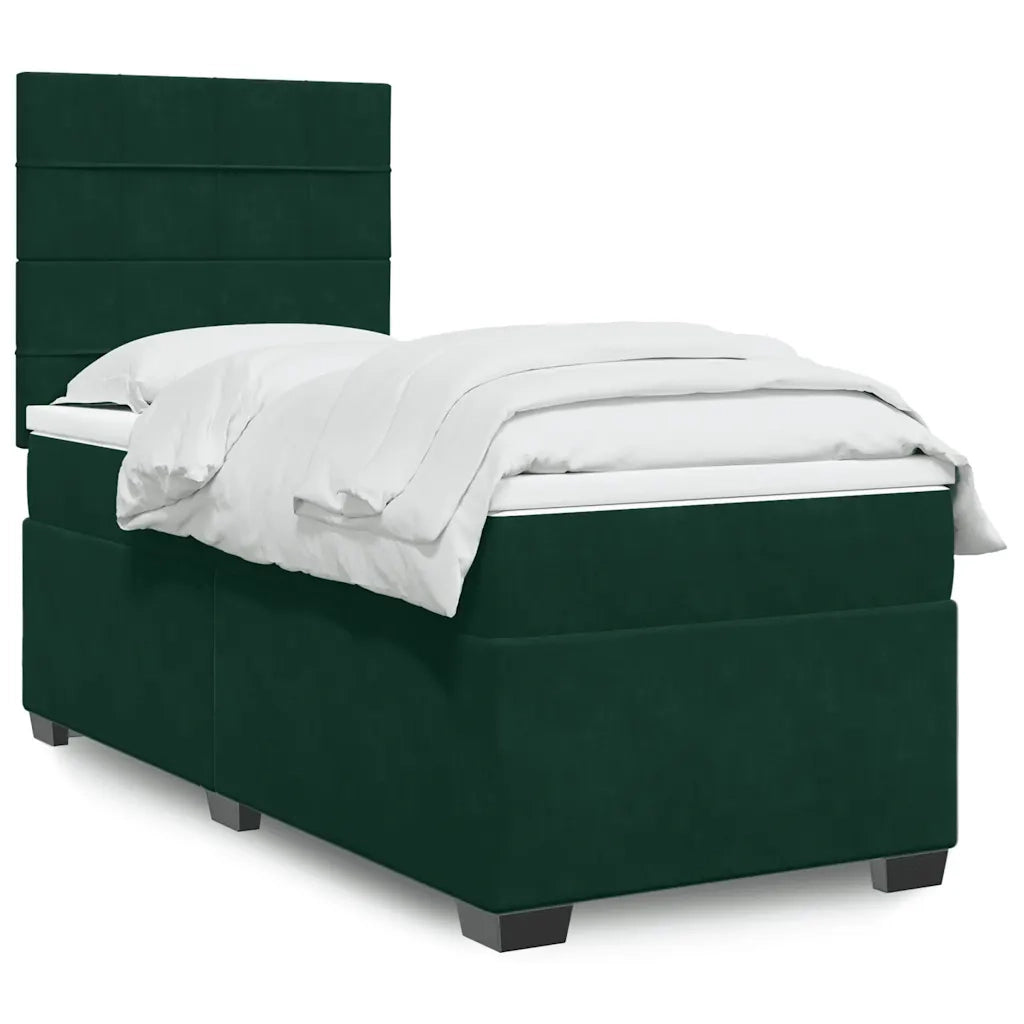 Giroletto a Molle con Materasso Verde Scuro 100x200 cm Velluto 3293137