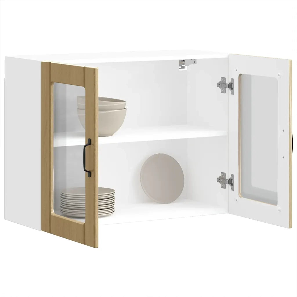 Pensile da Cucina con Porta in Vetro Lucca Rovere Sonoma 853850