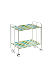 Carrello da cucina pieghevole bianco con ruote BAUHAUS 2 ripiani