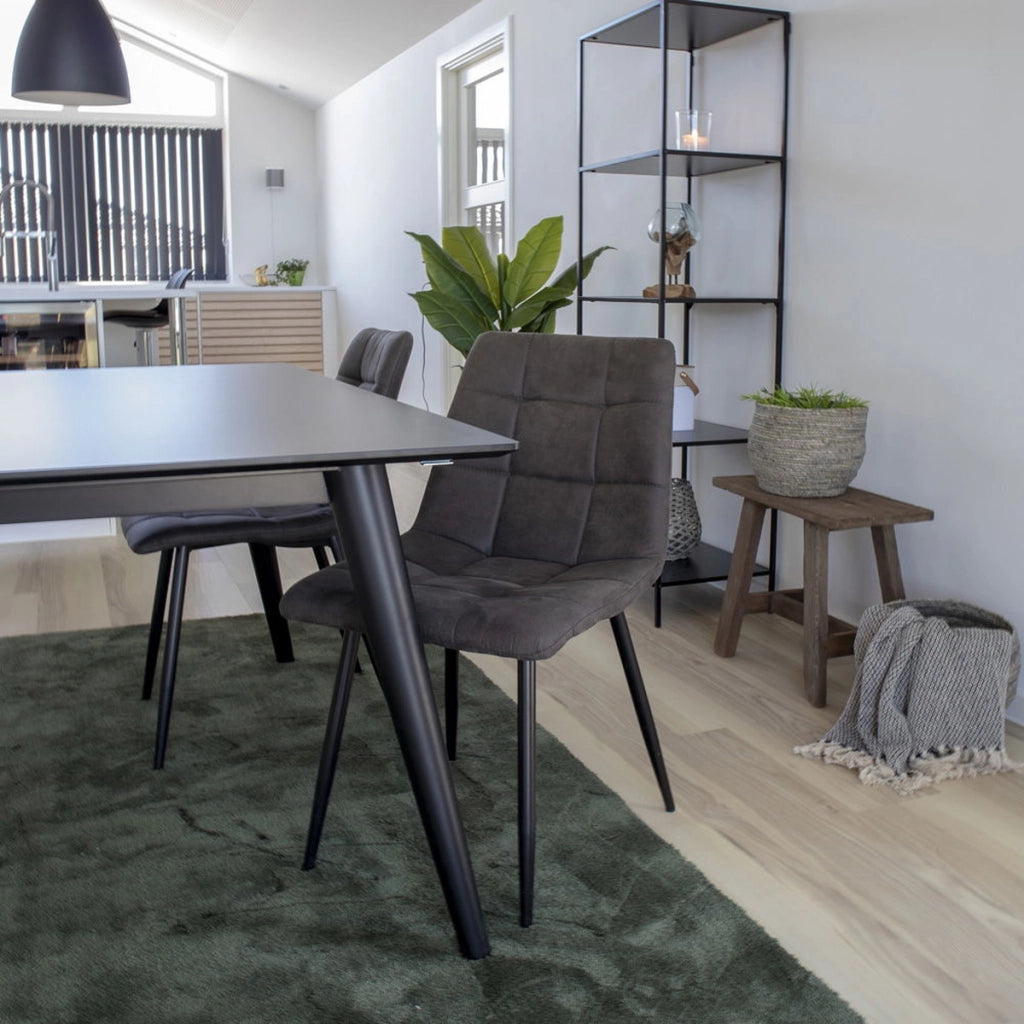 Set di 2 Sedie Middelfart, Grigio, Microfibra, 55x44x86 cm