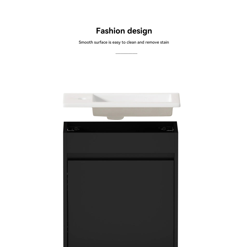 Armadietto Bagno con Anta Soft-Close ¨C MINIMAL ¨C Nero, 46 cm