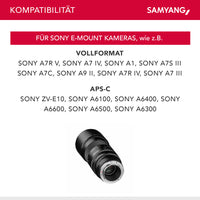 MF 100mm F2.8 Macro per Sony E - Teleobiettivo macro per Sony E, adatto per APS-C e full frame, messa a fuoco manuale, per Sony E - A6100, A6400, A6600, A6500, A1, A7S III, A7C II A7C R