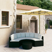 Set Divani da Giardino 5 pz con Cuscini in Polyrattan Nero 3064908