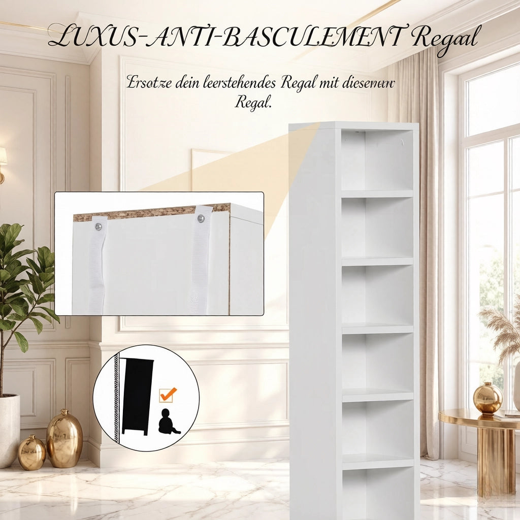 MOBILE PORTA CD Set da 2 21 x 19,2 x 88,3 cm Bianco MDF e Truciolare