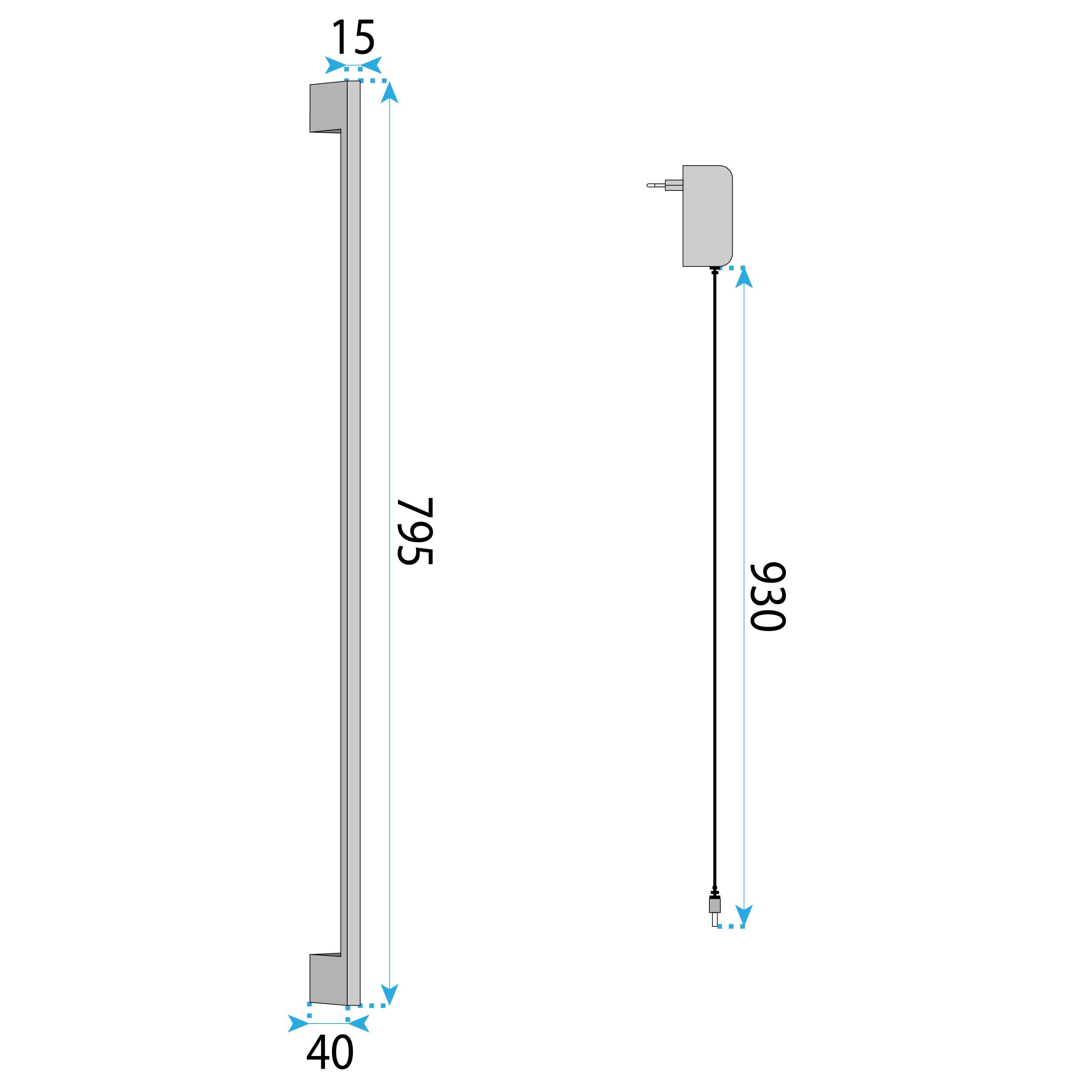 Applique Da Parete Led Lhj063-w 80cm Black