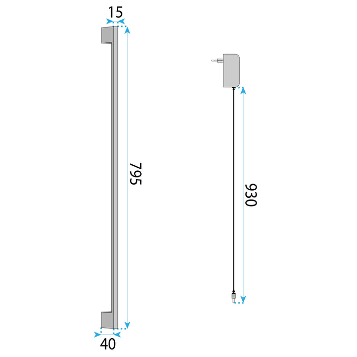 Applique Da Parete Led Lhj063-w 80cm Black