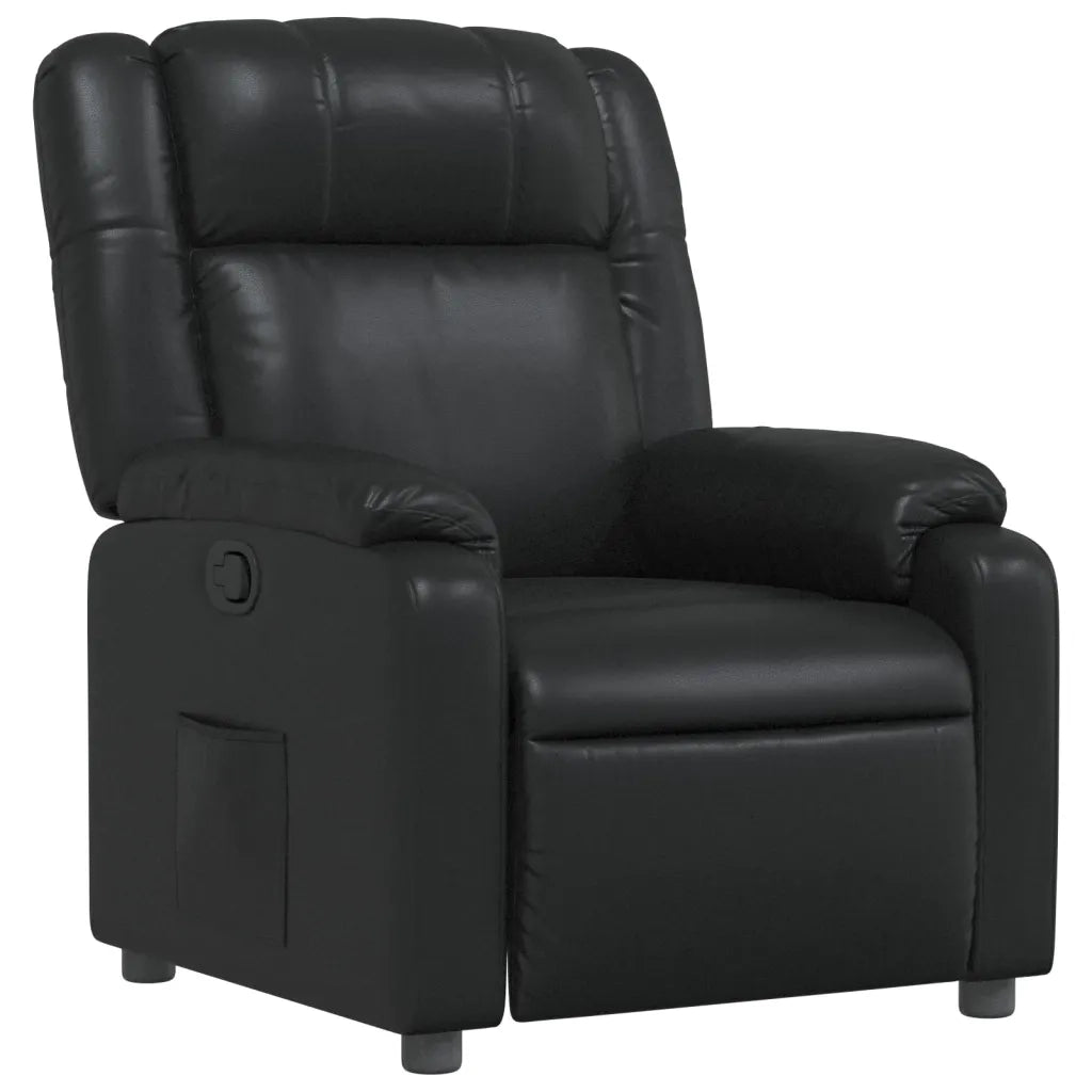 Poltrona Reclinabile Nera in Similpelle 373522
