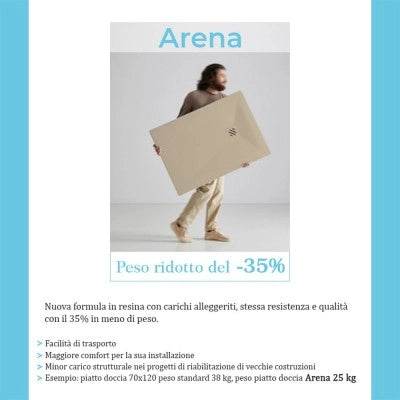 Piatto doccia 80x100 cm tortora effetto pietra in resina riducibile Karen