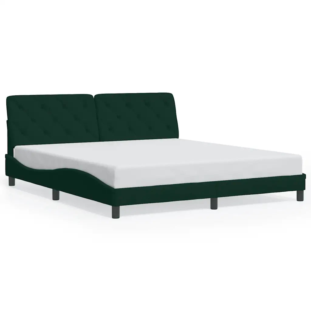 Giroletto con LED senza Materasso Verde Scuro 180x200 cm in Velluto 3213870