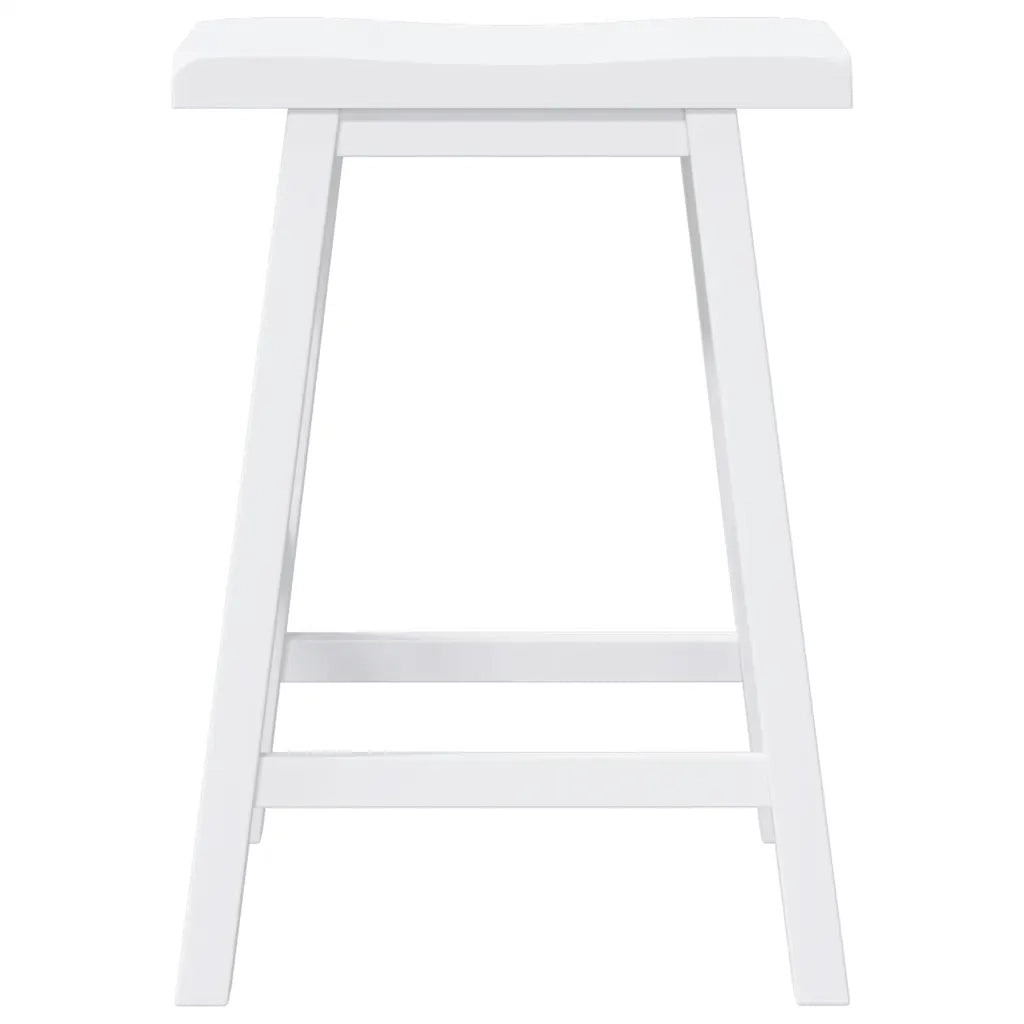 Sgabelli da Bar 2 pz Bianchi in Legno Massello di Hevea 4102546