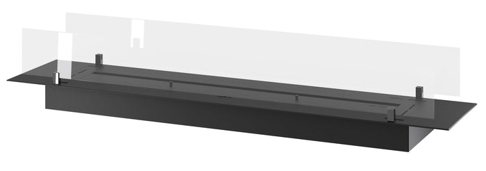 Bruciatore a Bioetanolo da Incasso 150x32x15 cm Insert Slim 1500 Nero con Vetro
