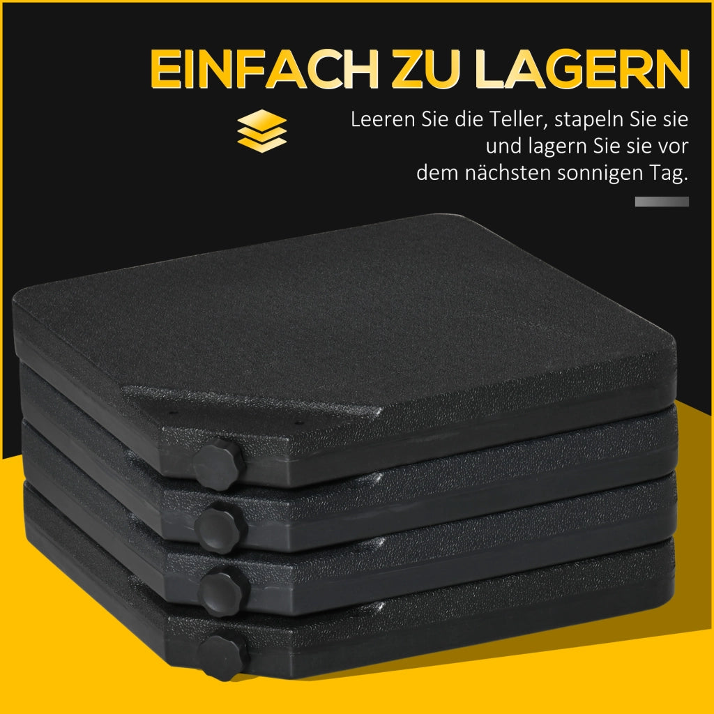 Base per ombrellone 4 pezzi ¨C Xylo ¨C riempimento sabbia/acqua 60/70 kg