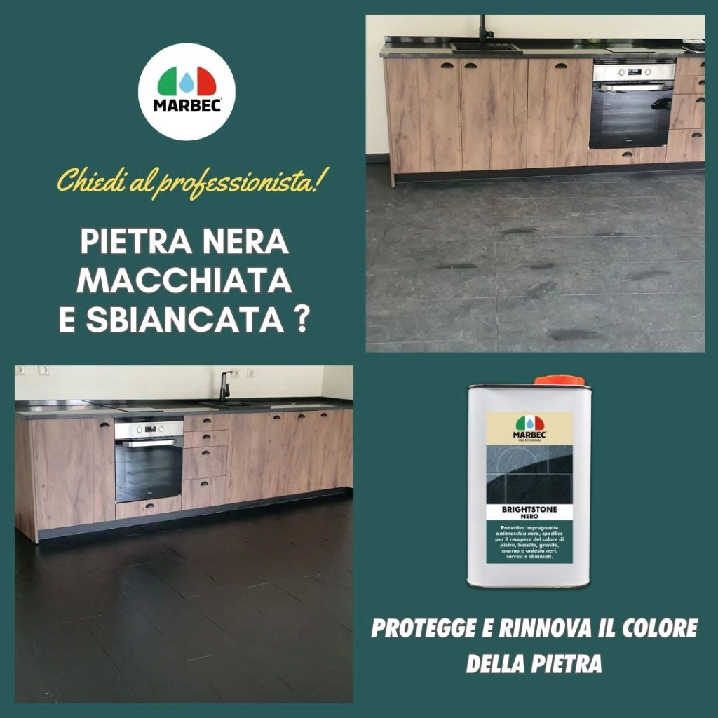 Cera per ardesia nera e pietre BRIGHTSTONE NERO   1LT