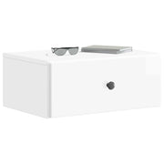 Comodino | Armadio da Notte | Mobiletto da notte a muro Bianco Lucido 49 x 34,5 x 20 cm