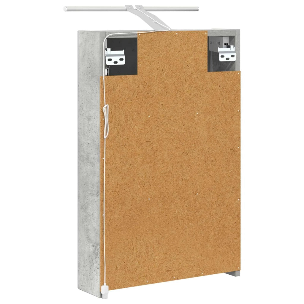 Mobiletto per specchio da bagno con lo scaffale Grigio cemento 889034