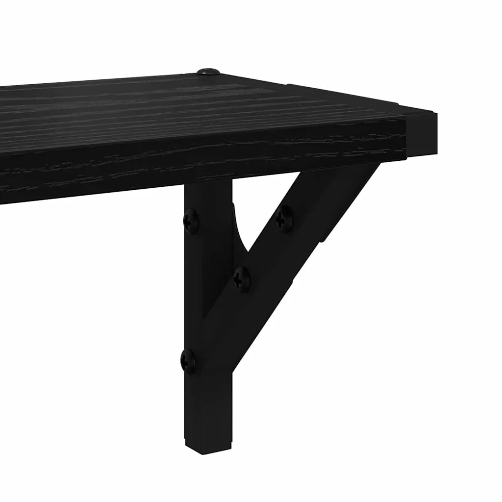 Scaffali da parete 2 pcs Rovere Nero 60 x 15 x 15,5 cm 882852