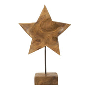 Scultura Stella In Teak Riciclato cm 28x12x42 (pezzi Unici - Non Ripiani In Serie)