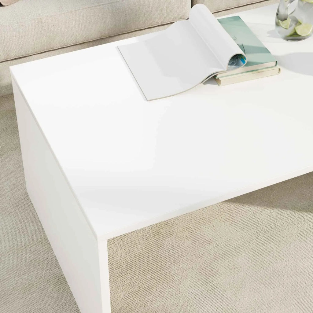 Tavolino da salotto | Tavolino da caff¨¨ | Tavolino da Soggiorno Bianco 95 x 50 x 34 cm Legno multistrato