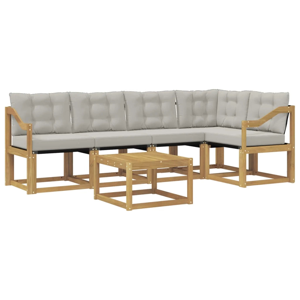 Set di divani da esterno 6 pz Bianco e Grigio Chiaro 3389509