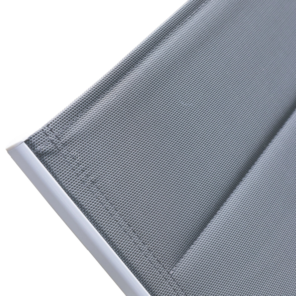 Set di 2 lettini BARBADOS in textilene grigio eTavolino - alluminio bianco