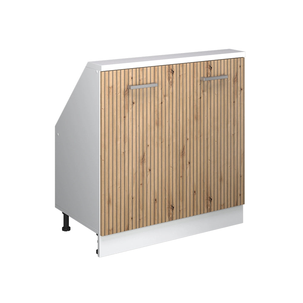 Mobile sottotetto Rion Rovere artigianale/Bianco con 2 porte Vicco