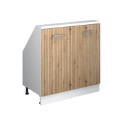Mobile sottotetto Rion Rovere artigianale/Bianco con 2 porte Vicco