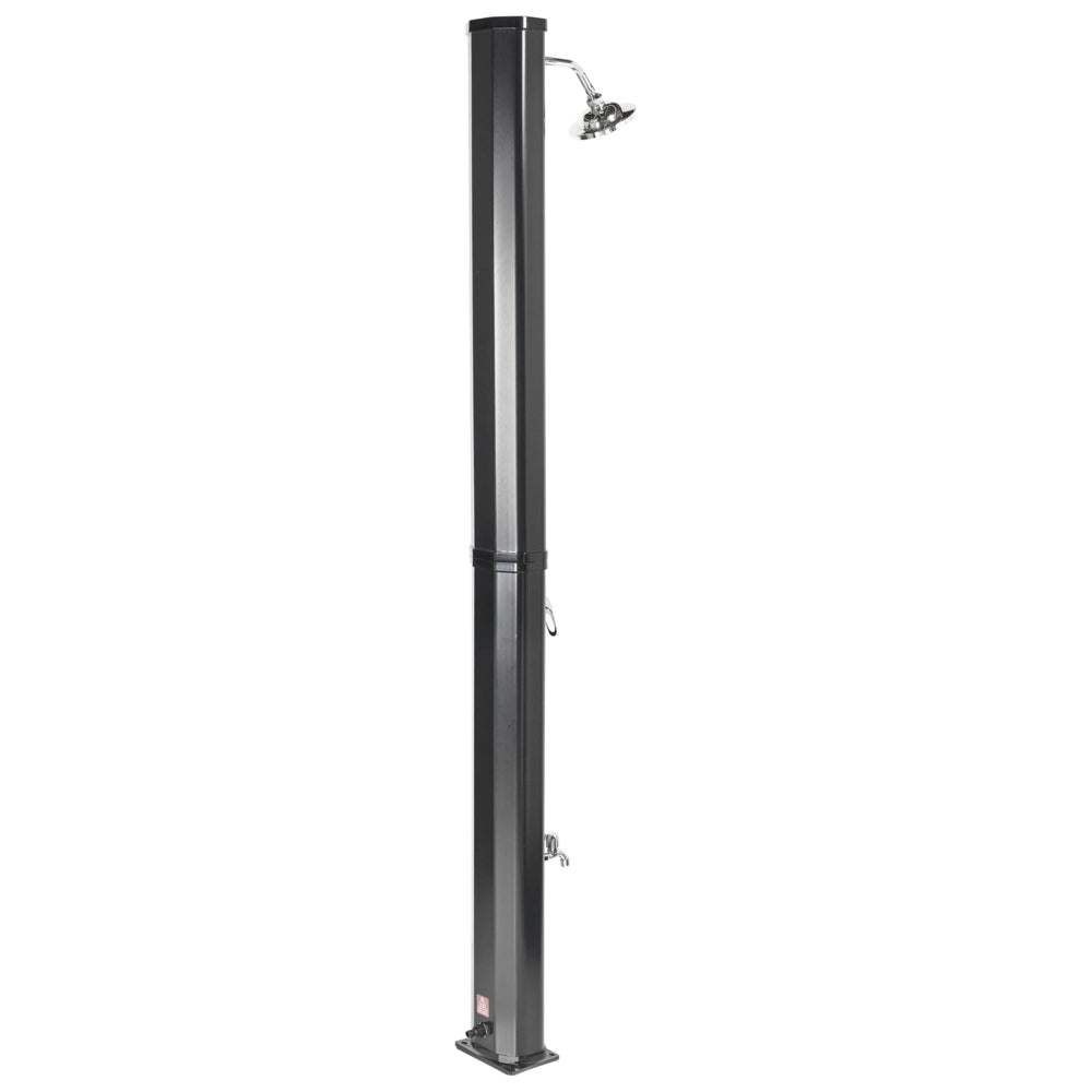 Set doccia miscelatore da esterno in PVC nero con funzione pioggia alimentato ad energia solare Giardino moderno