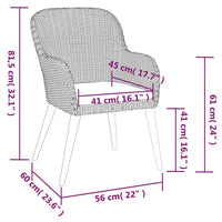 Set da Pranzo da Giardino 5 pz con Cuscini Nero cod mxl 35860