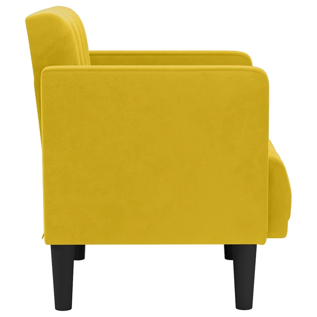 Divano Sedia con Braccioli Giallo 53 cm in Velluto 4100558