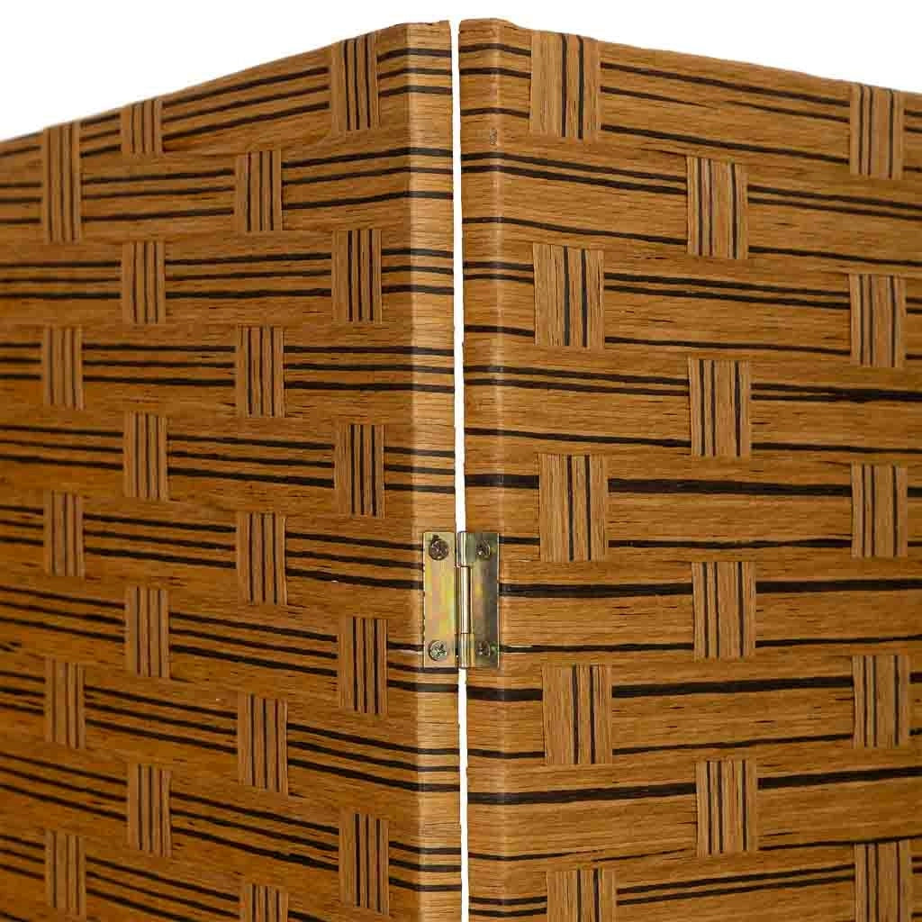 Biombo de papel trenzado 4 hojas 50(x4)x3x180h cm